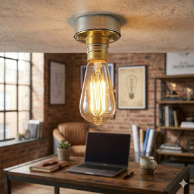 Vintage Style B22 Single Conduit Ceiling Light – Industrial Retro Lighting Fitting~1555