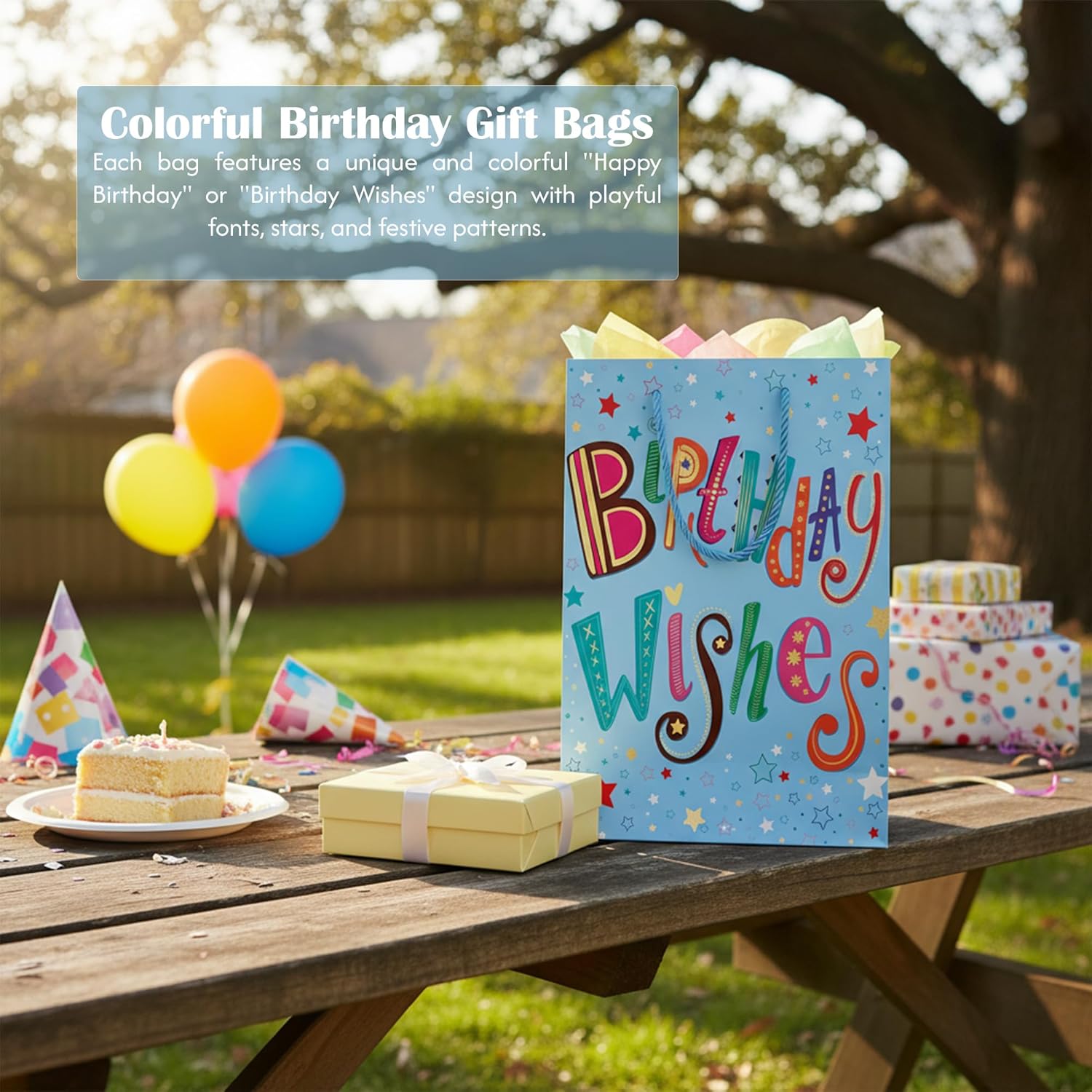 colorful Birthday Gift bags