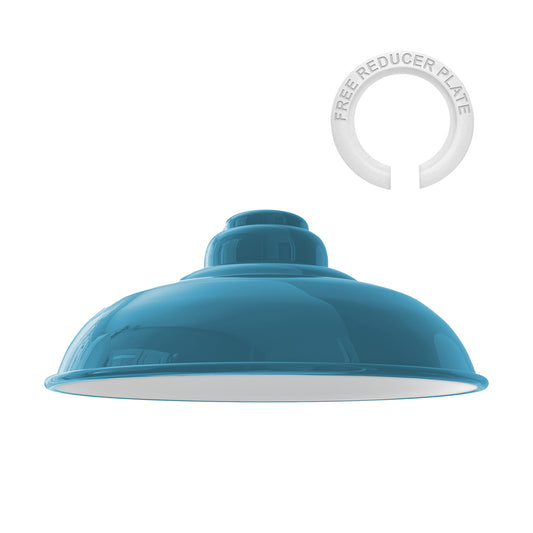 Cyan Blue Gloss Modern Metal Indoor Home Light Lampshade~1084