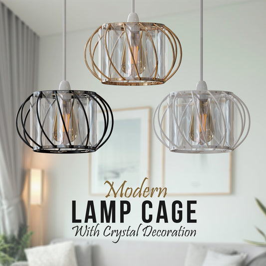 Modern Crystal Glass Lamp Cage Ceiling Light Fixture