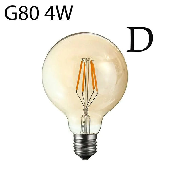 Vintage LED-lamp E27 G80 dimbaar 4W bollamp warm wit ~3377 – Een