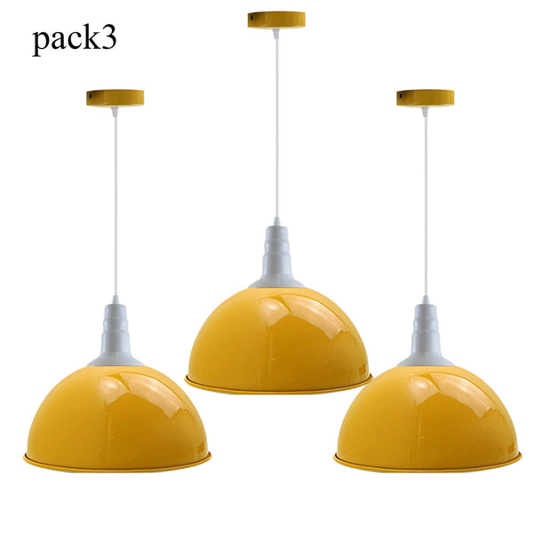 Industrial Dome Pendant Light 40cm E27 Yellow  ~ 5709 – Pack 3