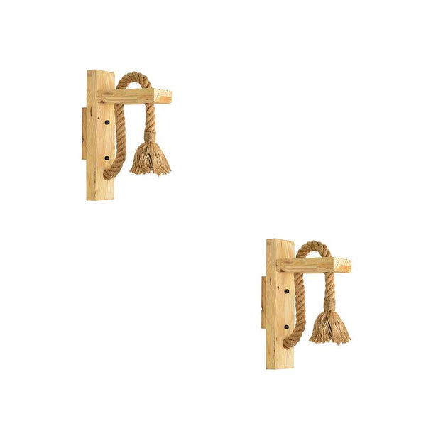 E27 Wooden Rope Wall Lamp Indoor Lighting ~4568 – 2 Pack / Without Bulb