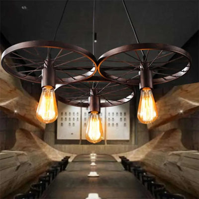 Industrial Wheel Pendant Light Ceiling Lamp Light  ~2361