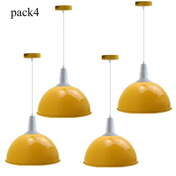 Industrial Dome Pendant Light 40cm E27 Yellow  ~ 5709 – Pack 4