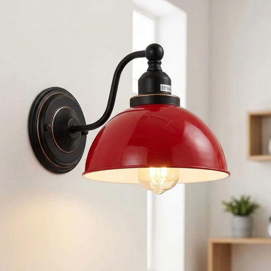 Industrial Gooseneck Wall Sconce | Retro Metal Dome Wall Ligh ~3697