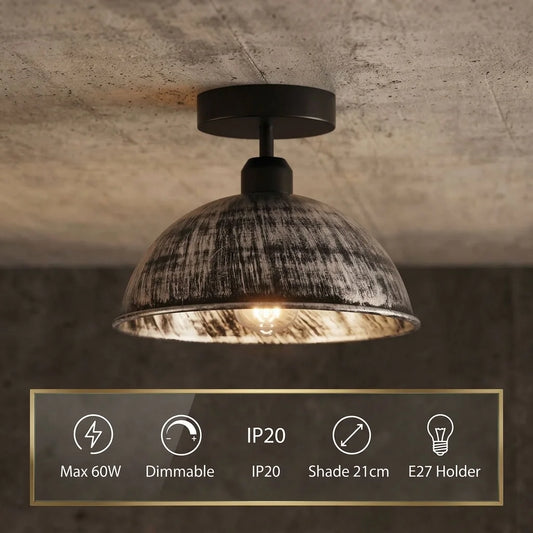 Half Sphere Ø21cm Metal │ Semi Flush Mount Ceiling Light ~6956