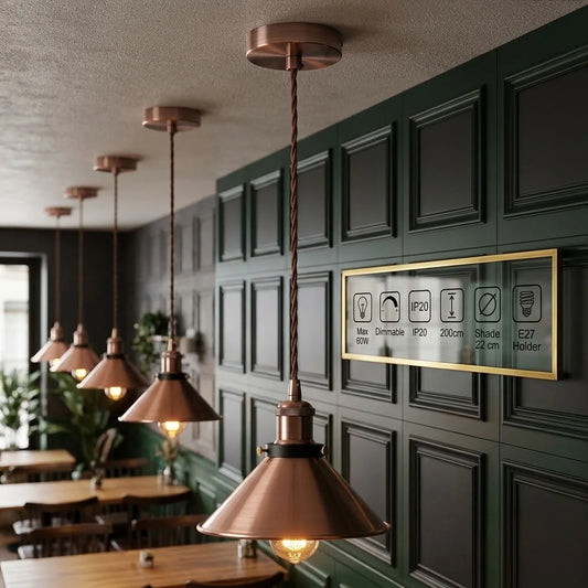 Lampa wisząca Cone Shade 2M w kolorze miedzi, sufitowa lampa wisząca ~3379
