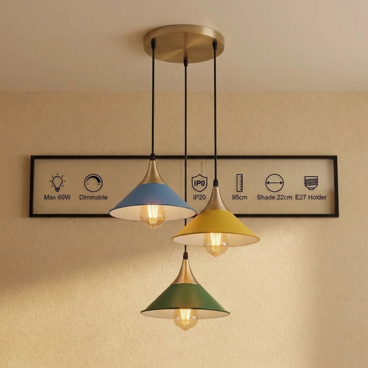 Nordic 3-Light Multi-Color Cluster Lamp ~6991