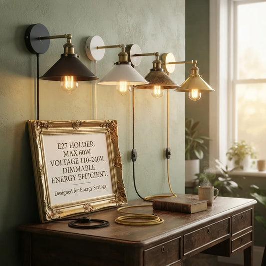 Pair Of Plug In 2m Wall Light For Living Room With Dimmer ~6761