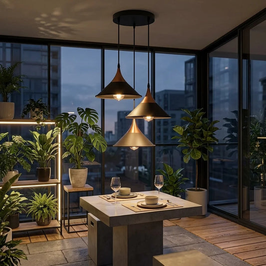 Modern Industrial 3 Way Pendant Light Cone Cluster E27 Fitting ~6213