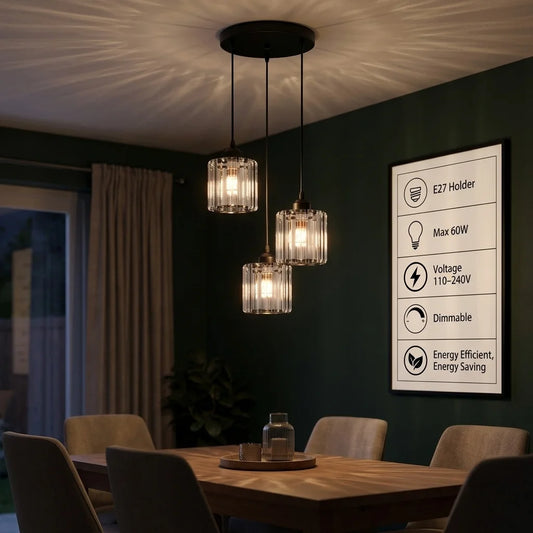3 Light Crystal Pendant Light ~5050