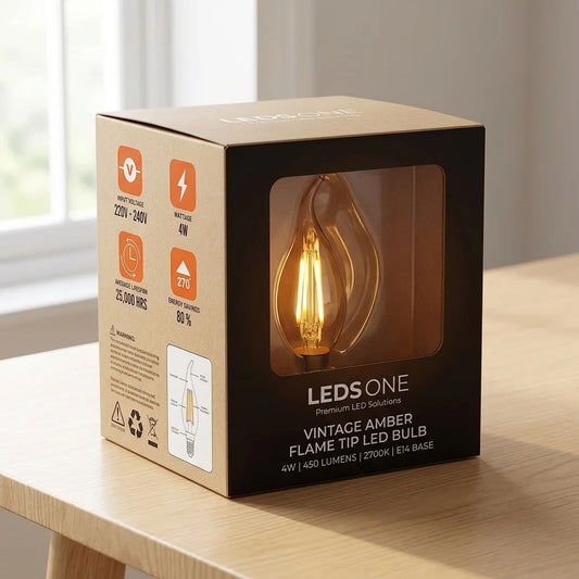 Dimbare E14 LED kaarslamp Filament C35 vintage design 4W ~3220