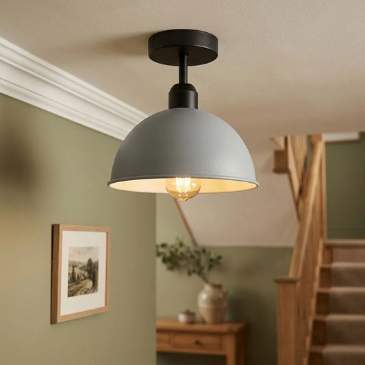 Compact flush ceiling lights perfect for low ceilings with industrial charm