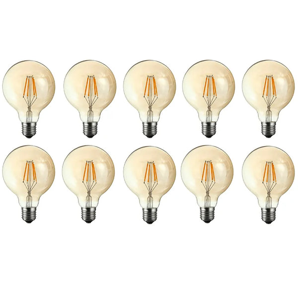 Vintage LED-lamp E27 G80 dimbaar 4W bollamp warm wit ~3377 – Tien