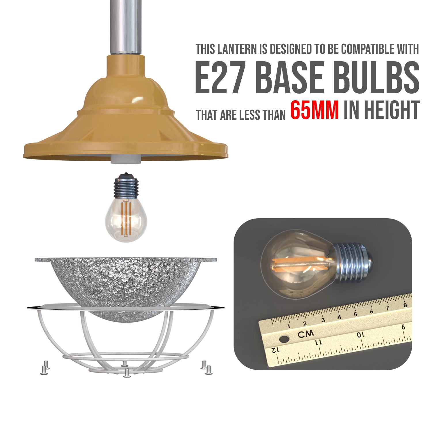 E27 lantern - close up view