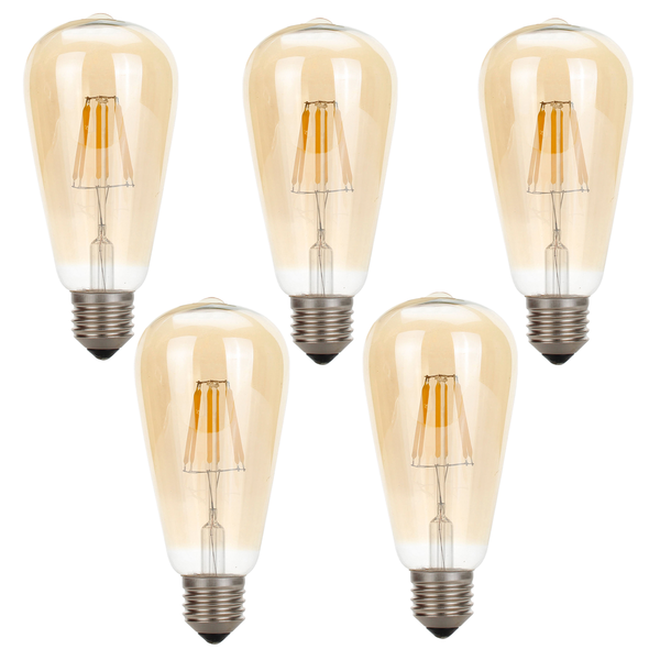 Vintage gloeilamp ST64 E27 4W dimbare LED-gloeilamp~3210 – 5-pack