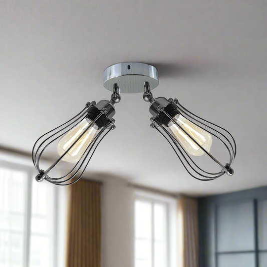 Semi-flush plafondlampen zwart goud binnen ~1177