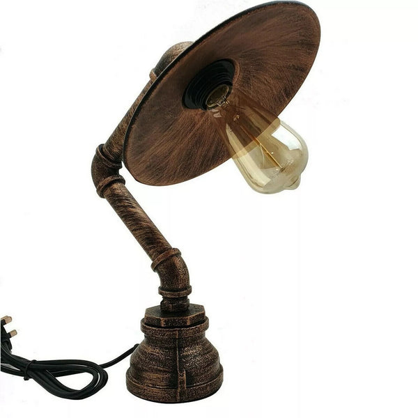 Best Steampunk Lamp Industrial Desk Table Light~2812 – Brushed Copper / Yes