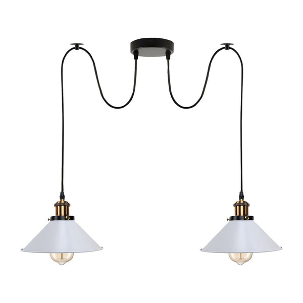 Industrial Retro 2-Light Pendant Lamp ~5330 – White / Yes