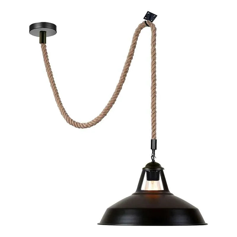 Rope Ceiling Hanging Pendant Light with bulb