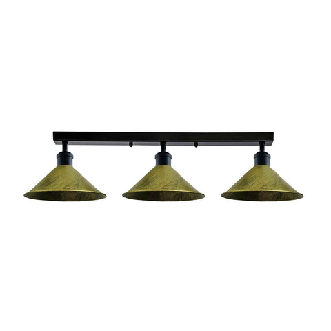 Industrial 3 Head Metal Loft Ceiling Light E27 Lamp~6190