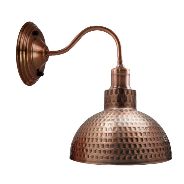 Vintage Copper Industrial Wall Light | Swan Neck Dome Sconce for Living Room ~3678 – No / Copper