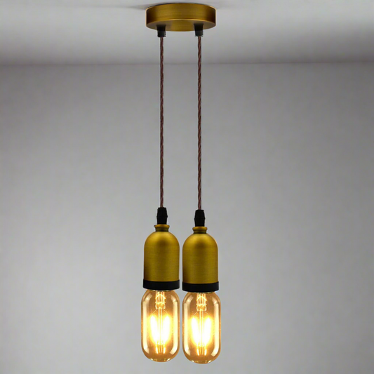 Modern Industrial E27 Fabric Pendant Light | Retro Hanging ~5744