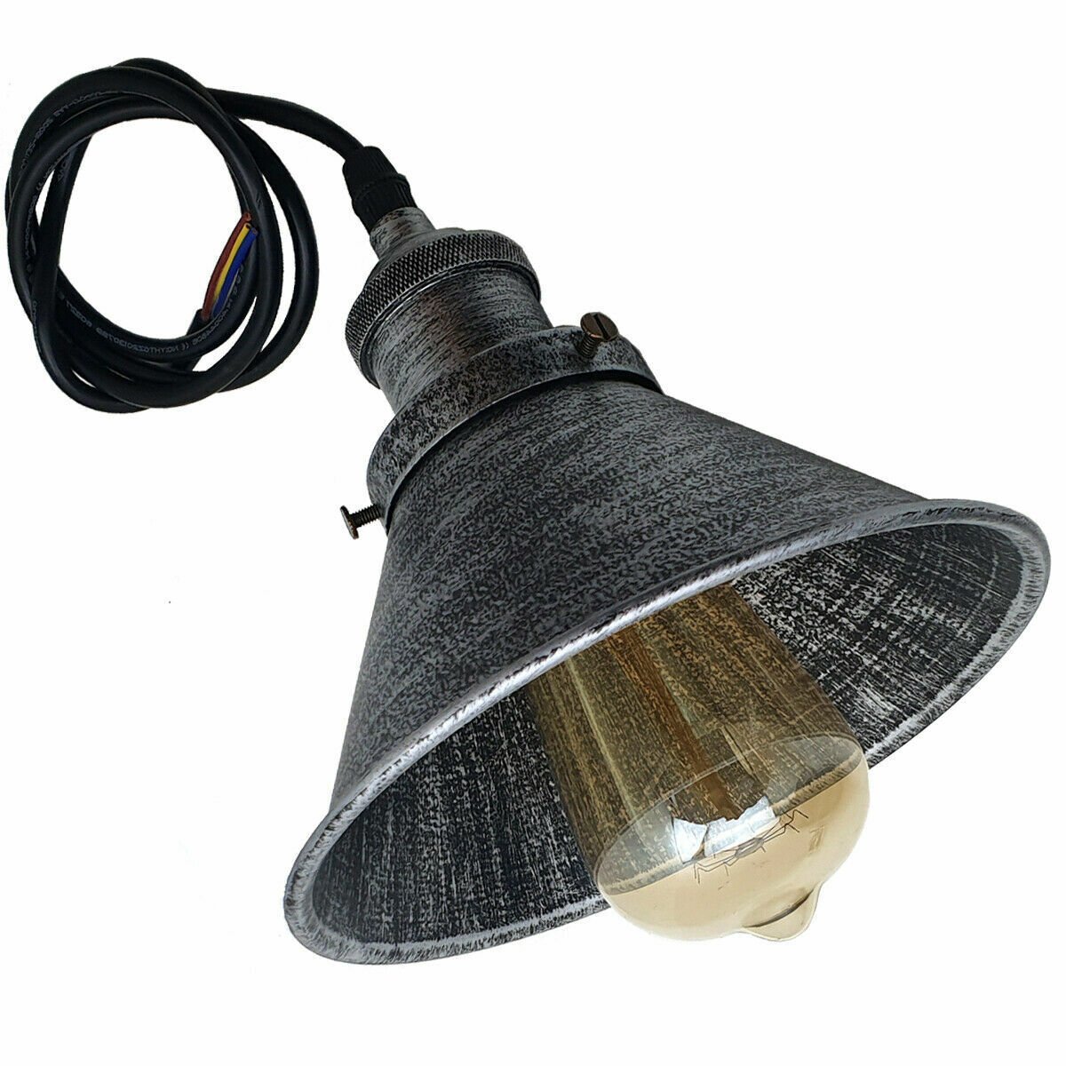 Black ceiling pendant light with metal lampshade light