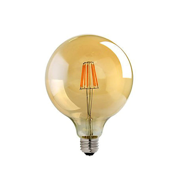 Vintage LED filament E27 lamp G95 8W bolvormige amberkleurige glazen schroeflamp ~3249 – G125 8W