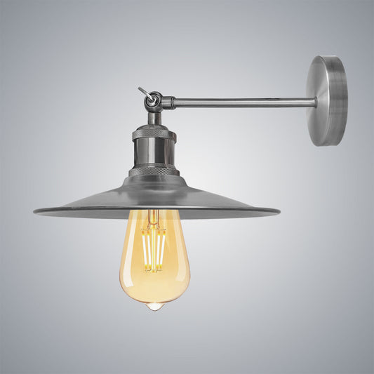Modern Vintage Industrial Wall Mounted Light Satin Nickel Sconce Lamp Fixture Light UK~4070