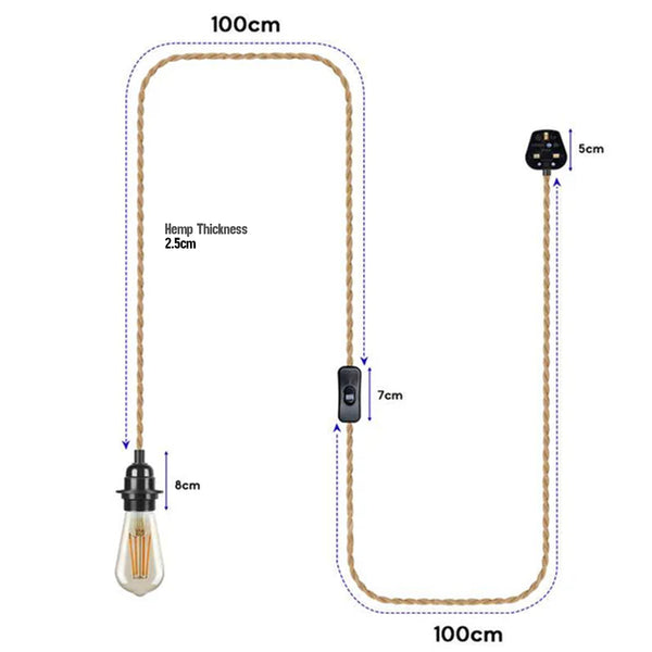 Plug-in hanglamp met aan/uit-schakelaar~4554 – 2m / Met lamp