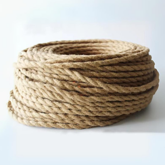 3 Core Braided Lighting Cable Covered Hemp Rope~3193