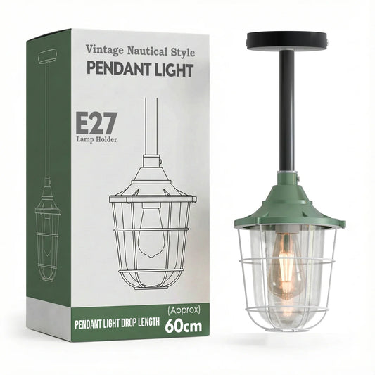 Industrial pipe ceiling pendant lights kit with Conduit Fisherman Cage ~ 6114