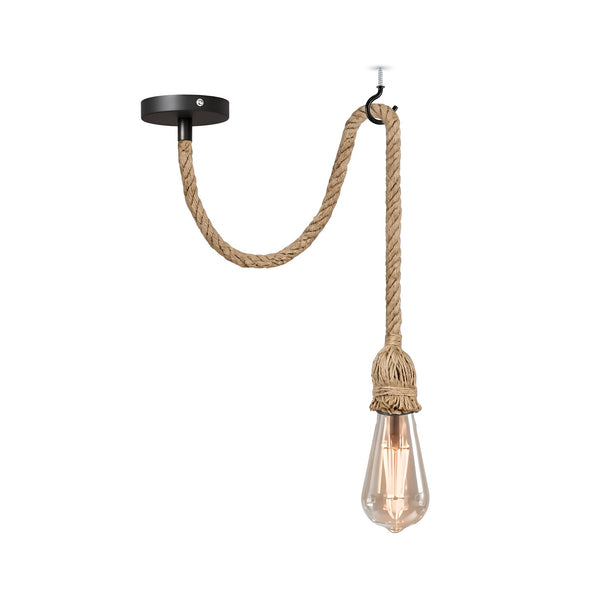 Retro Hemp Pendant Light  E27 Ceiling Hanging Pendant Light~6130 – Double Head / No