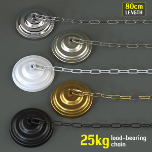 Metal Hanging Link Chain 80cm 20kg with Ceiling Rose Hook Plate ~ 5506