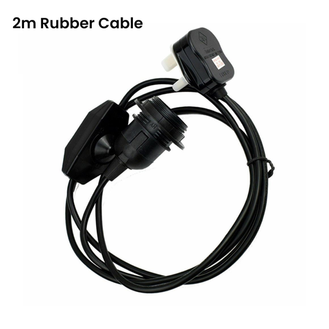 Plug In Pendant with Switch Holder Lighting E27 Rubber Cable~2115