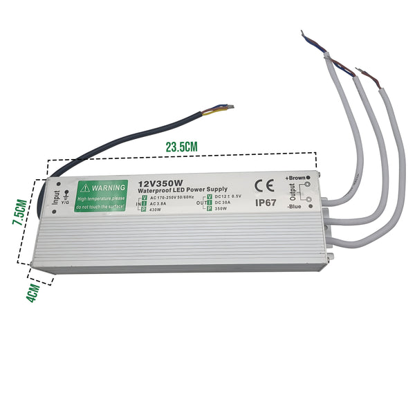IP67 DC 12V Waterproof LED Driver LED Power Supply Ledsone Transformer ~ 4490 – 350W