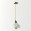 White Crackle Glass Scalloped Pendant Light 27 ~6634