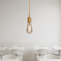 Industrial E27 Pendant Light Fitting 2m Twisted Fabric Cable Metal Rose ~1735