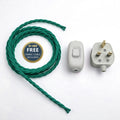 Fabric Lamp Cable Rocker Switch 13A Plug + Free Cable~6793