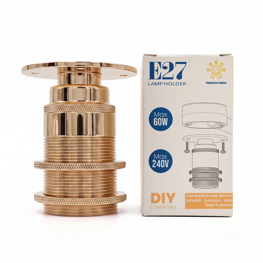 E27 ES Bulb Holder Batten Lamp Fitting Threaded 20mm Conduit Pipe Socket-5585