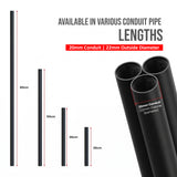 Tubo de conducto redondo de acero negro de 20 mm de diámetro con rosca hembra para iluminación ~5757