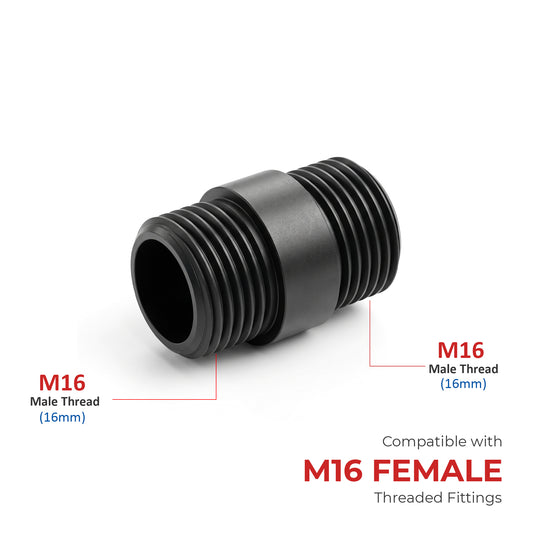 Conector roscado estándar de acero negro para tubería de conducto, rosca macho de 16 mm -5617