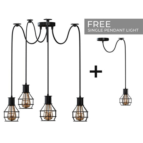 Retro Industrial Nest Cage Indoor Ceiling Hanging Pendant Light ~3490