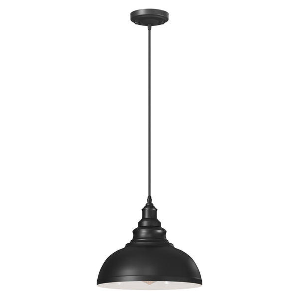 Vintage Metal Black Ceiling Hanging E27 95cm Adjustable Pendant Light ~6279 – Black White inner / Yes