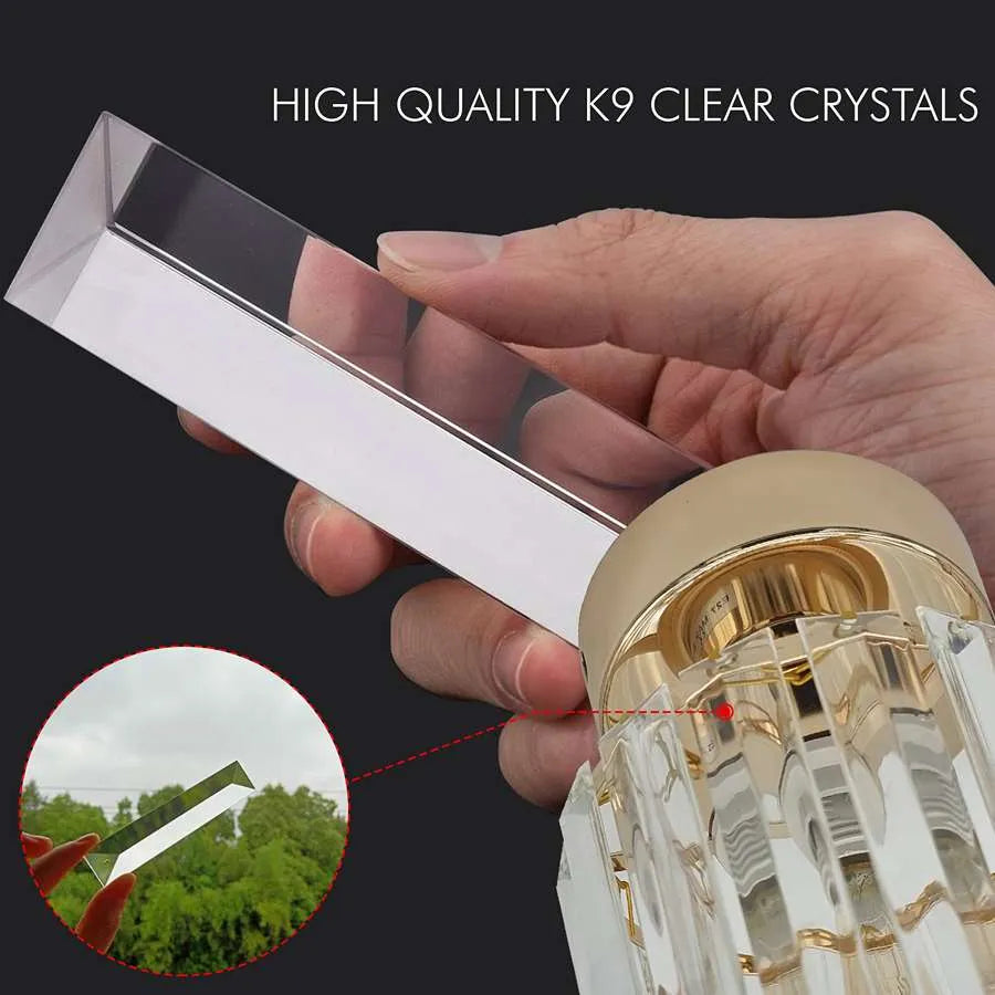 Ceiling mountCrystal Semi Flush E27 Ceiling Light Fixture Round Fitting Chandelier Lamp-Details