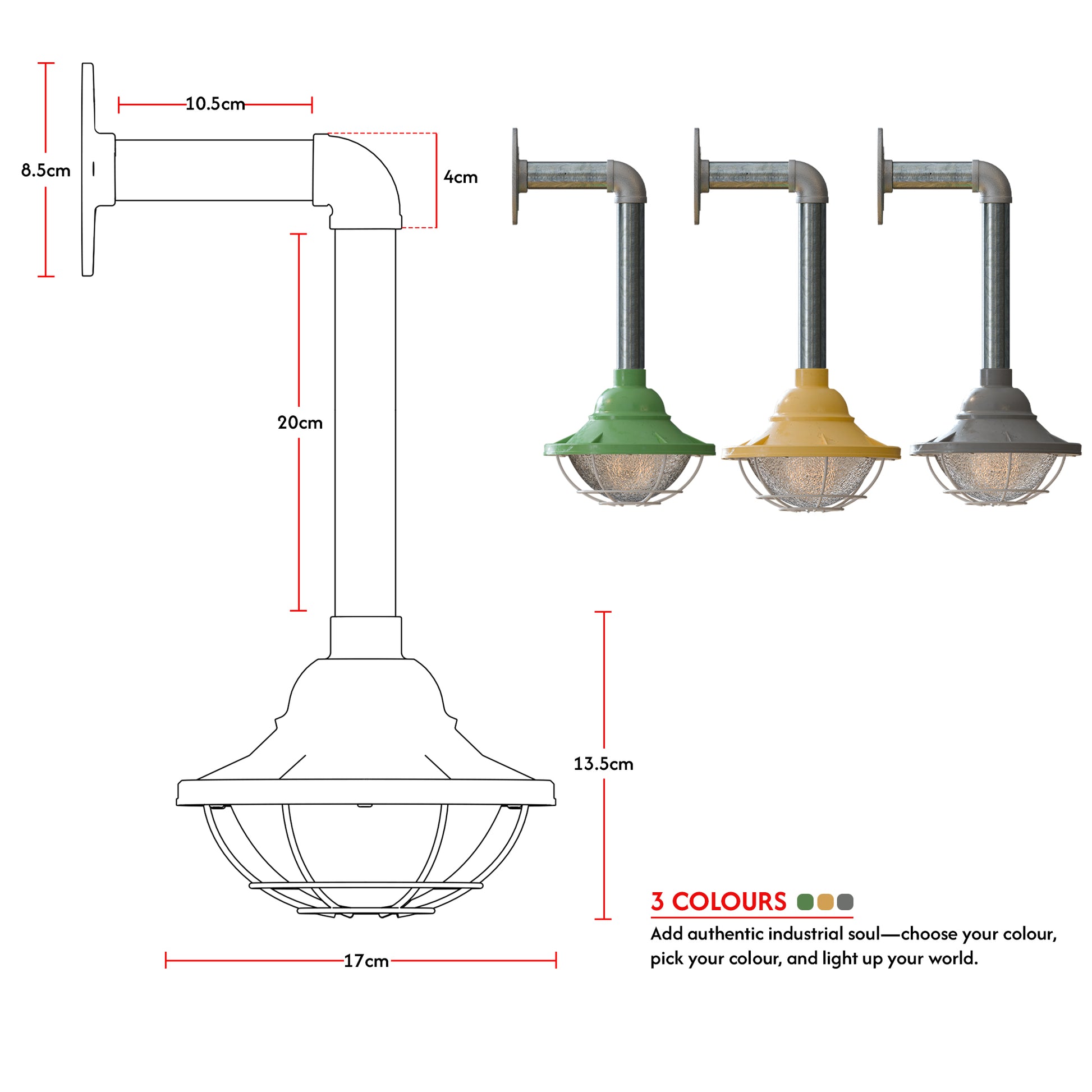 industrial conduit wall lights