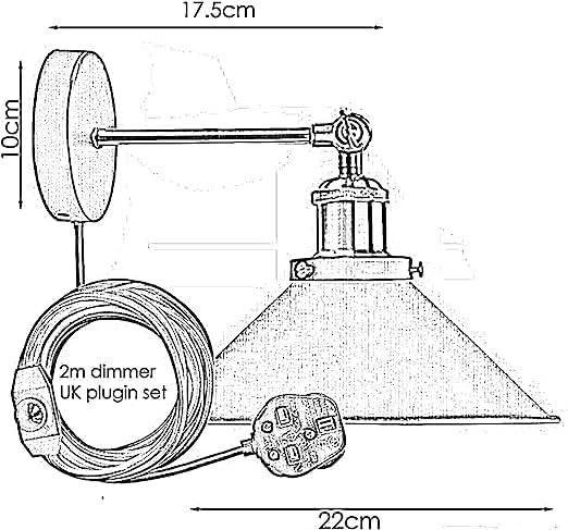 industrial plug in wall lights - size image