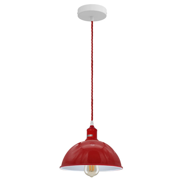 Vintage Industrial Metal Ceiling Pendant Shade E27 Hanging Light ~6222 – Red / Yes